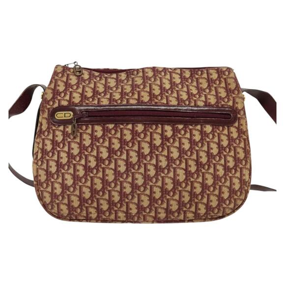 DIOR Trotter Canvas Shoulder Bag Red Gold - Picture 2 of 12